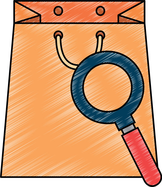 带放大镜的购物袋图片下载