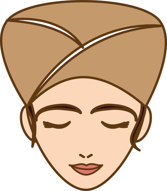 女人与浴巾头部水疗图标形象图片下载