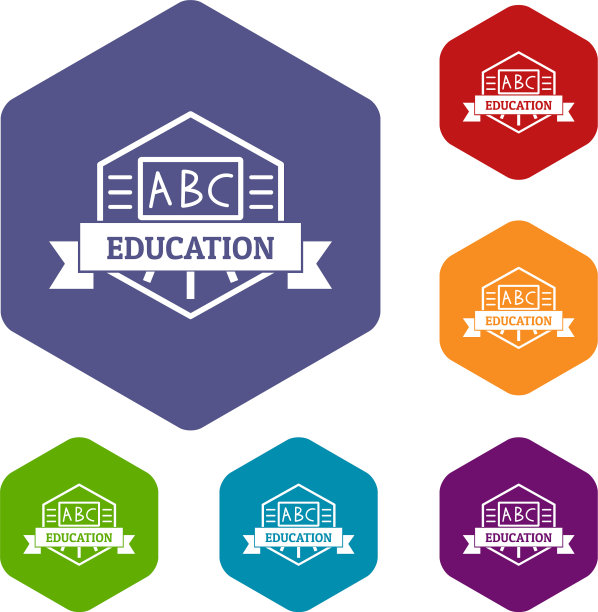 教育图标六面体图片下载