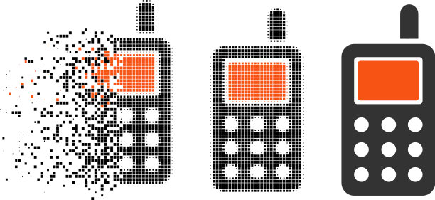 分解虚点半色调手机图标图片下载