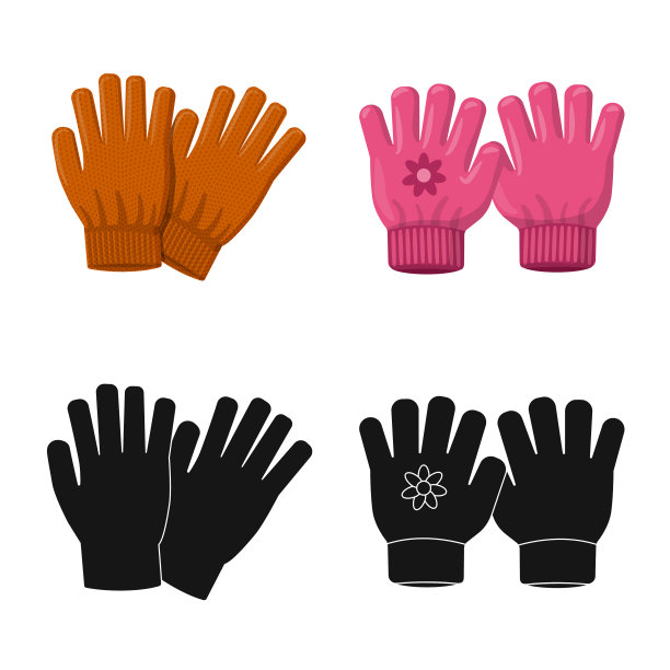 手套设计与冬季标志套的图片下载