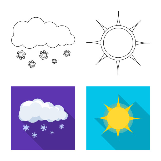 天气和气候符号的设计图片下载