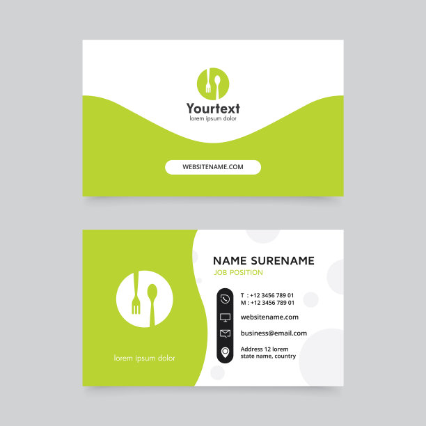 创意绿色名片图片下载