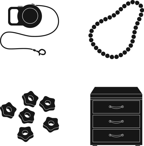 皮带珠和其他黑色风格的网络图标图片下载