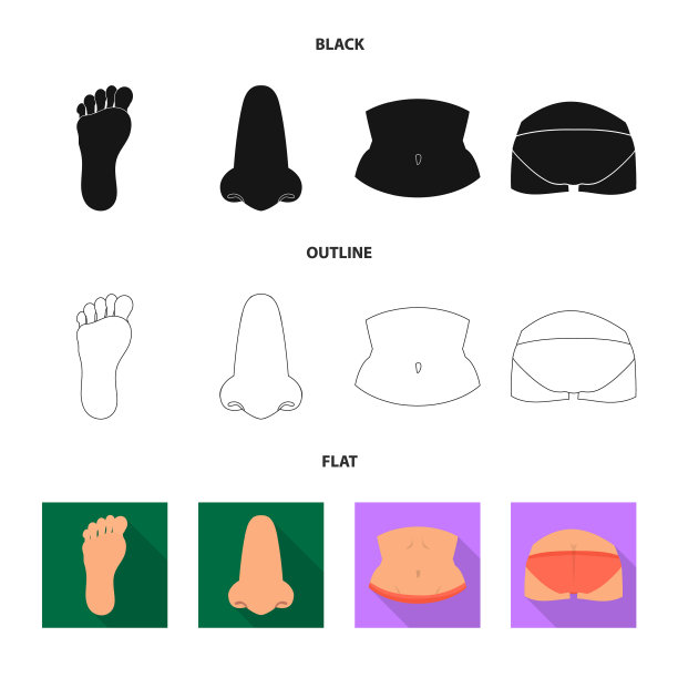 设计的身体和部分图标收集图片下载