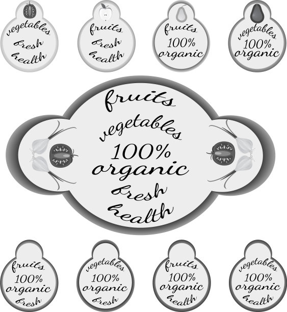 有机水果和蔬菜模板集图片下载