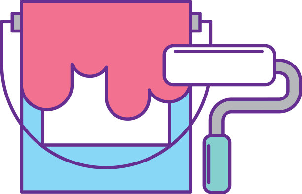 施工桶和滚漆工具图片下载