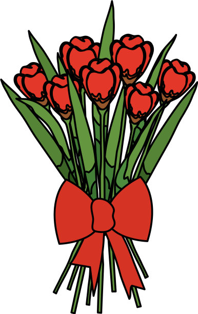 漂亮的玫瑰花束与领结图片下载