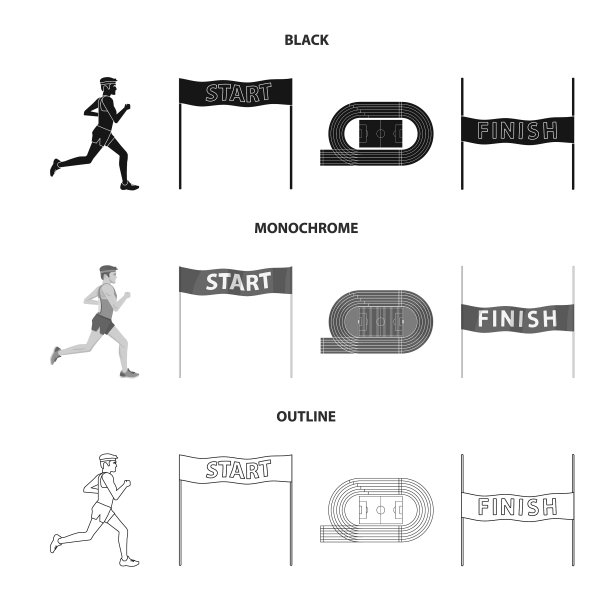 设计的运动和胜利者的图标集图片下载