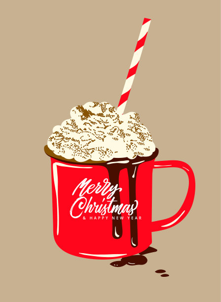 圣诞暖饮料引用现代书法图片下载