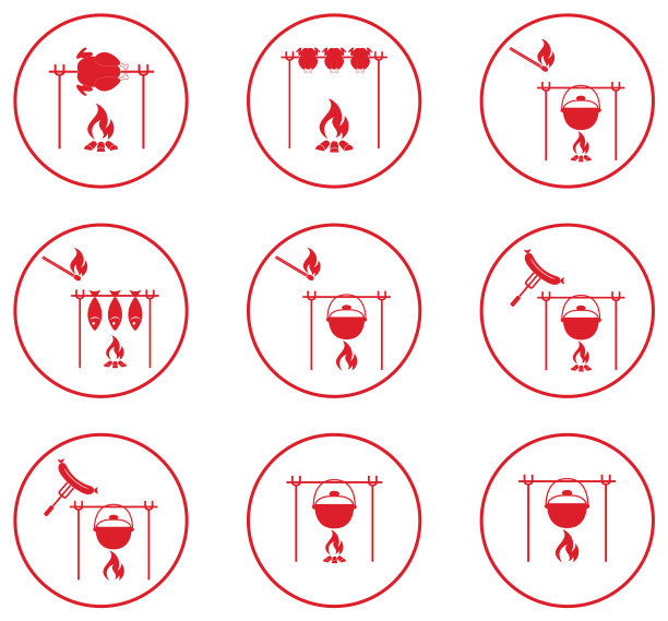 一套烧烤图标图片下载