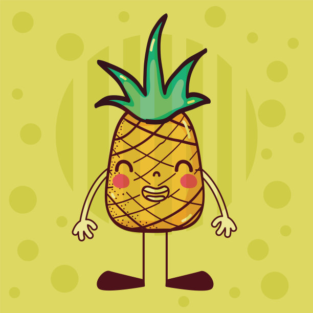 菠萝可爱的卡通图片下载