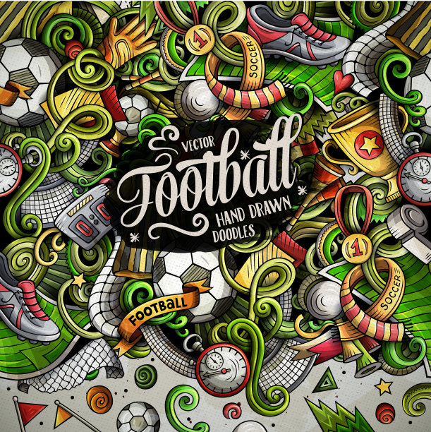 卡通涂鸦足球框架图片下载