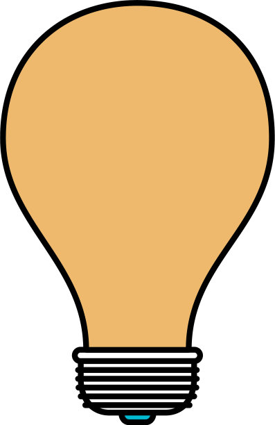 彩色部分剪影灯泡图标图片下载