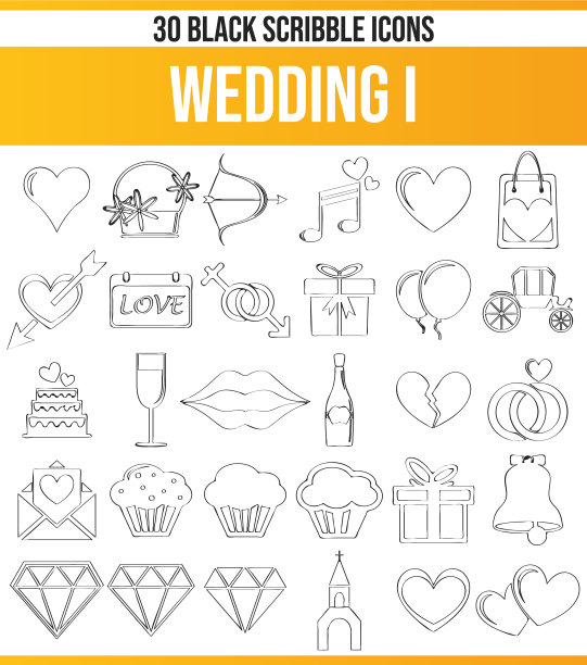涂鸦黑色图标设置婚礼我图片下载