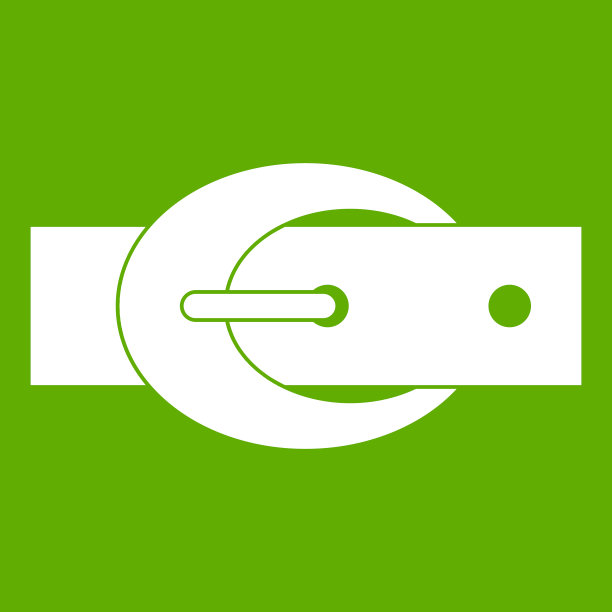 椭圆形皮带扣图标绿色图片下载