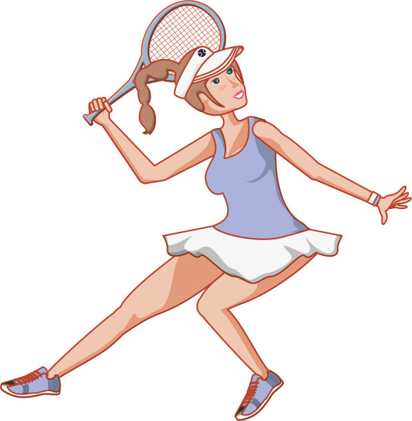 女子网球用球拍打图片下载