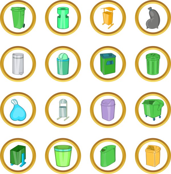 卡通风格的垃圾桶图片下载