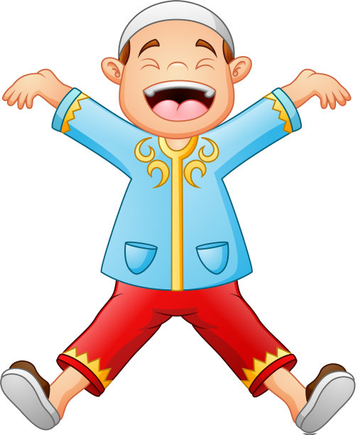 快乐的穆斯林孩子庆祝斋月图片下载