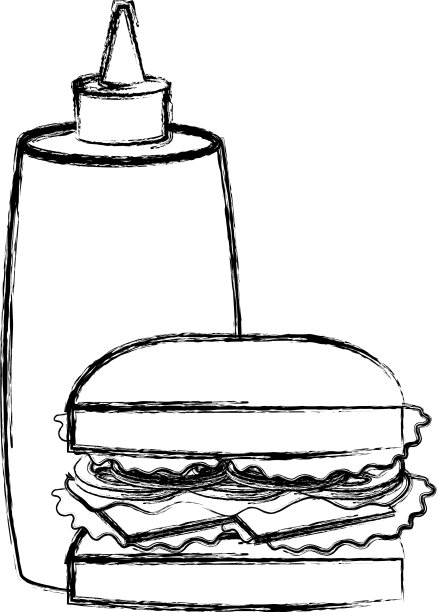 美味的汉堡配酱瓶图片下载