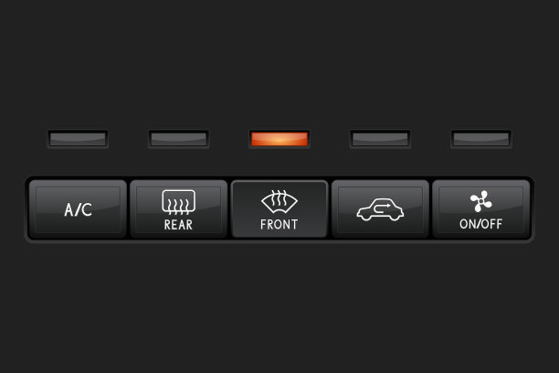 汽车仪表板前玻璃加热黑色按钮图片下载