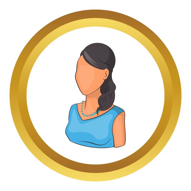 女人的化身在蓝色的裙子图标图片下载