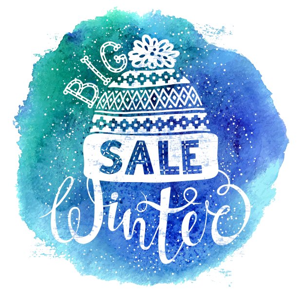 冬季特别横幅或标签与针织图片下载