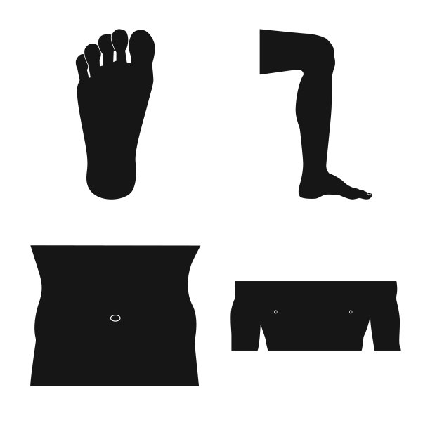 孤立对象的人和部分图标集图片下载