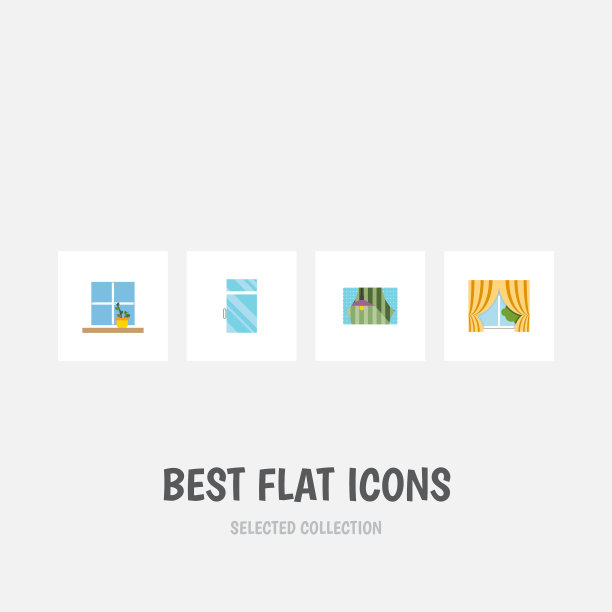 平面图标窗口玻璃框架花盆图片下载