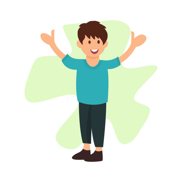 开朗的小男孩面带微笑，性格平淡图片下载