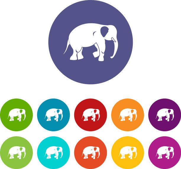 泰姬陵的图标设置平坦图片下载