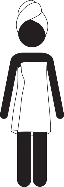 女人戴毛巾的图标形象图片下载