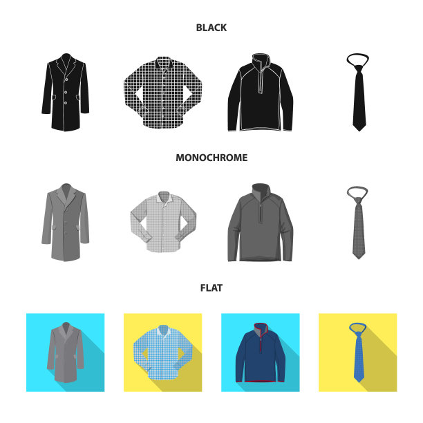 孤立对象的人与服装的象征集图片下载