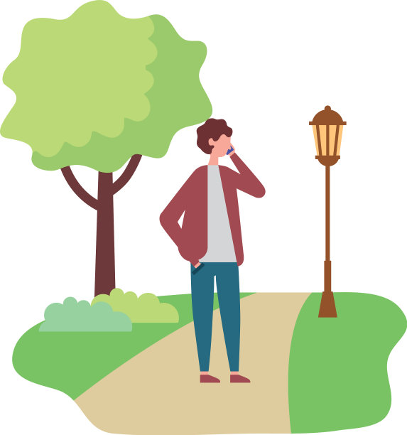 年轻人站在公园里活动图片下载