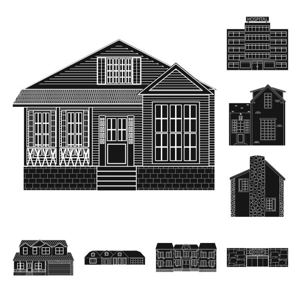 建筑及正面标志设计图片下载