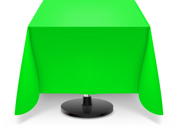 方形餐桌，绿色桌布和图片下载