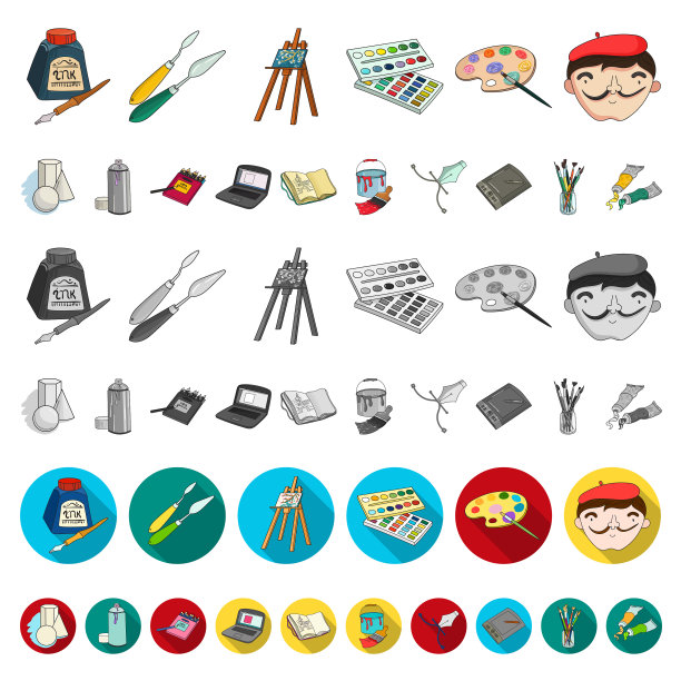 画家和绘制卡通图标设置图片下载