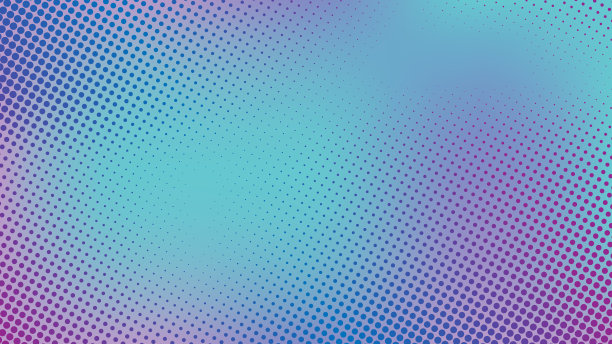 彩色的半色调背景。墙纸用点。绿色和紫色。矢量插图。素材图片