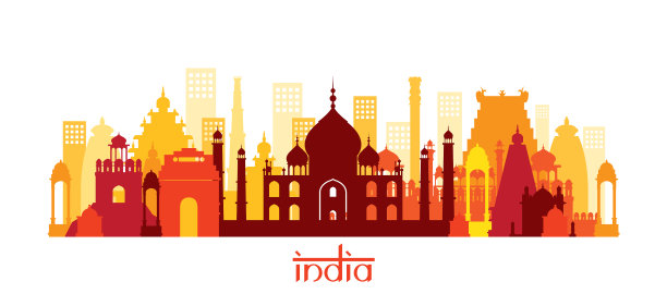 印度建筑地标天际线形状图片下载