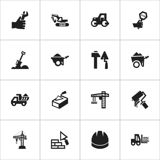 一组16可编辑结构图标包括图片下载