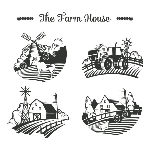 乡村景色或乡村全景与田野图片下载