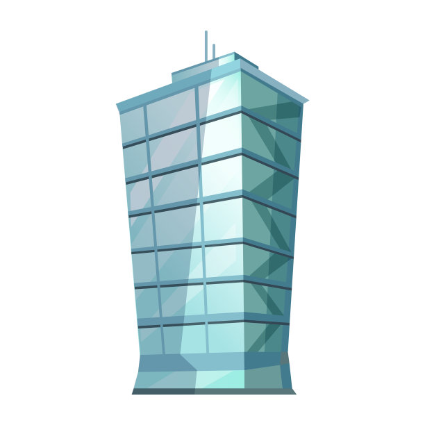 摩天大楼玻璃建筑孤立在白色之上图片下载