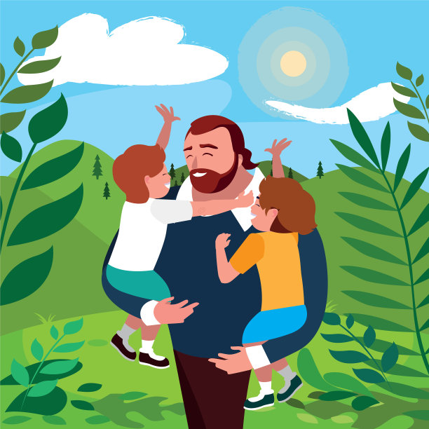 父亲与儿子的性格在田地里图片下载