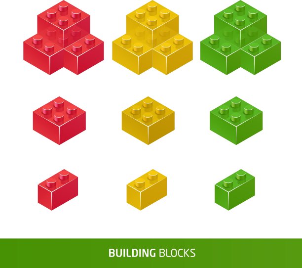 等距塑料建筑块和瓷砖图片下载
