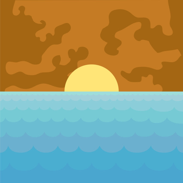 孤独美丽的海景与日落图片下载