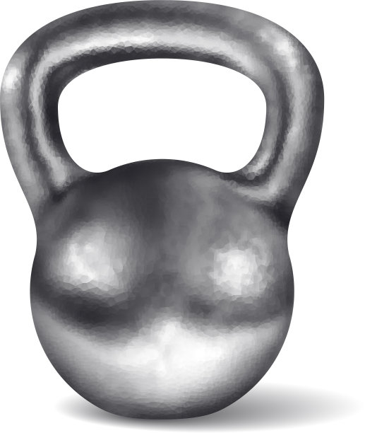 逼真的光滑镀铬壶铃图片下载