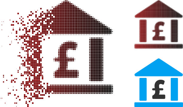 灰尘像素半色调磅银行图标图片下载