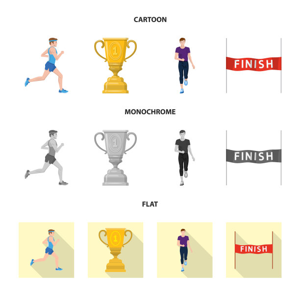 运动和获胜者标志集图片下载