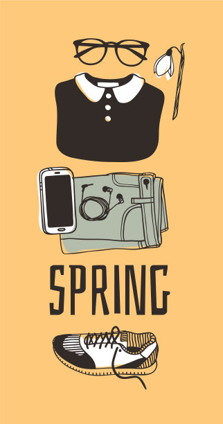 手绘时装穿鞋和文字实际图片下载