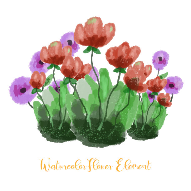 玫瑰花水彩花卉水彩元素图片下载